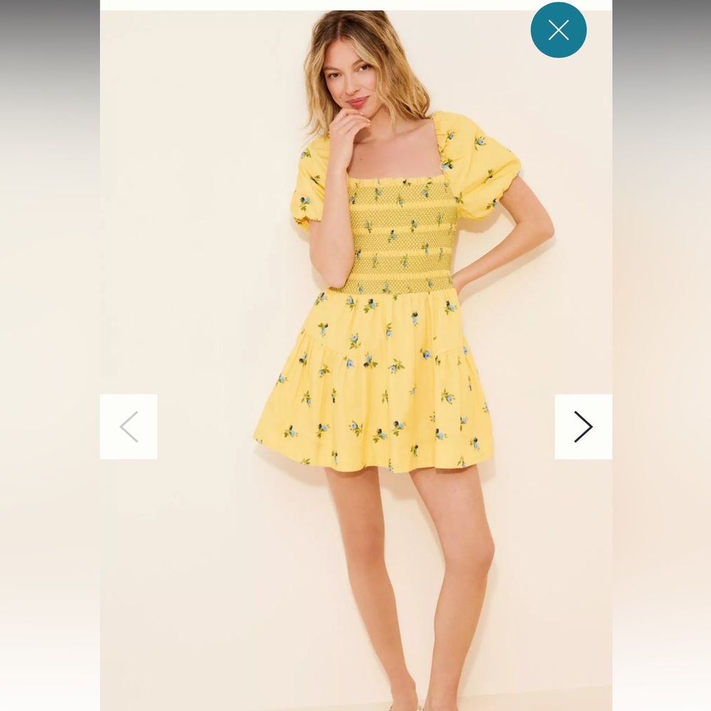 Anthropology Yellow Floral Dress